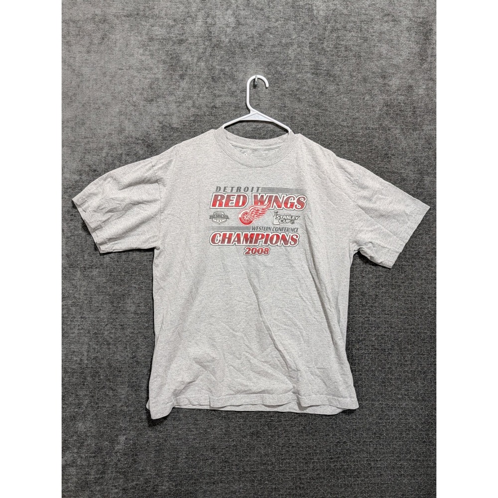 Detroit Red Wings 2008 Western Conference Champions T-Shirt Gray XL NHL Hockey